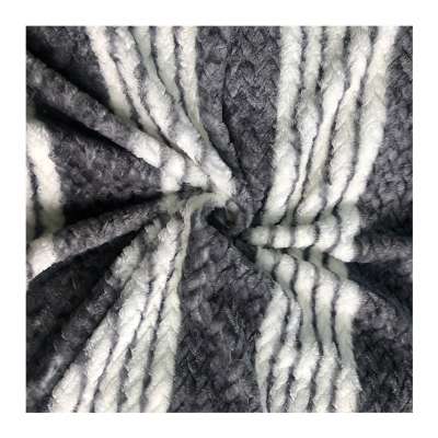 Super Soft 100%Polyester Micro Stripe Print Merbau Brushed Flannel Fleece Velvet Fabrics